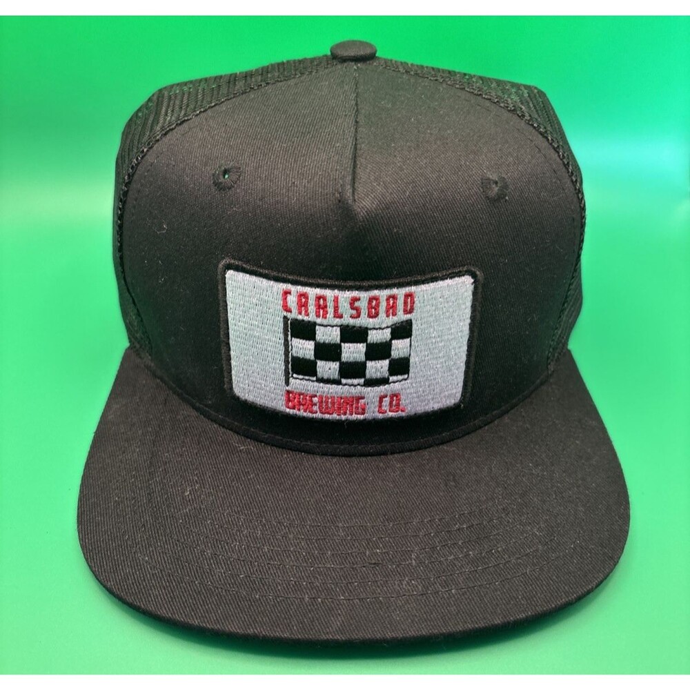 Carlsbad Brewing Company Checkered Flag Black adjustable Cap Hat New